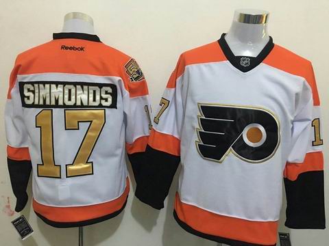 nhl Philadelphia Flyers #17 Simmonds white jersey 50 yeras patch