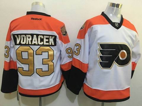 nhl Philadelphia Flyers #93 Voracek white jersey 50 yeras patch