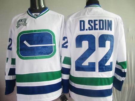 nhl Vancouver Canucks #22 d.sedin White[3rd 40th]
