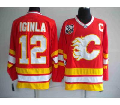 nhl calgary flames #12 iginla “c” patch red[30th]