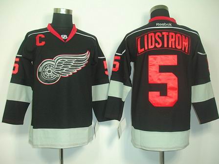 nhl deroit red wings #5 lidstrom black(C)
