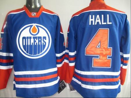 nhl edmonton oilers #4 hall lt.blue
