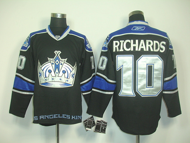 nhl los angeles kings #10 richards black blue