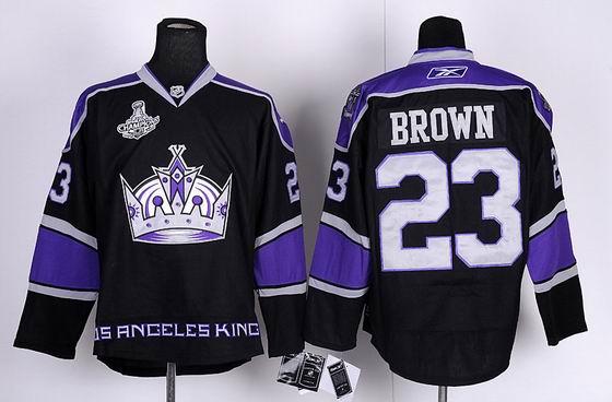 nhl los angeles kings #23 brown black purple