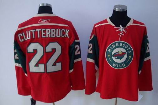 nhl minnesota wild #22 cltterbuck red