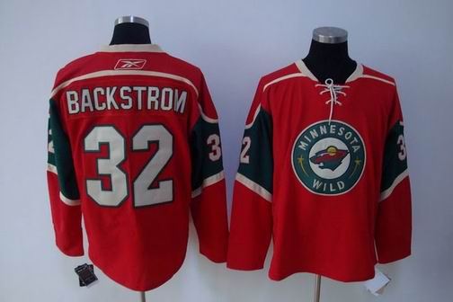nhl minnesota wild #32 backstrom red