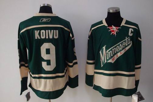 nhl minnesota wild #9 koivu green