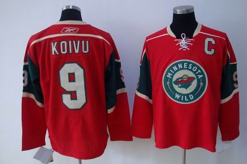 nhl minnesota wild #9 koivu red
