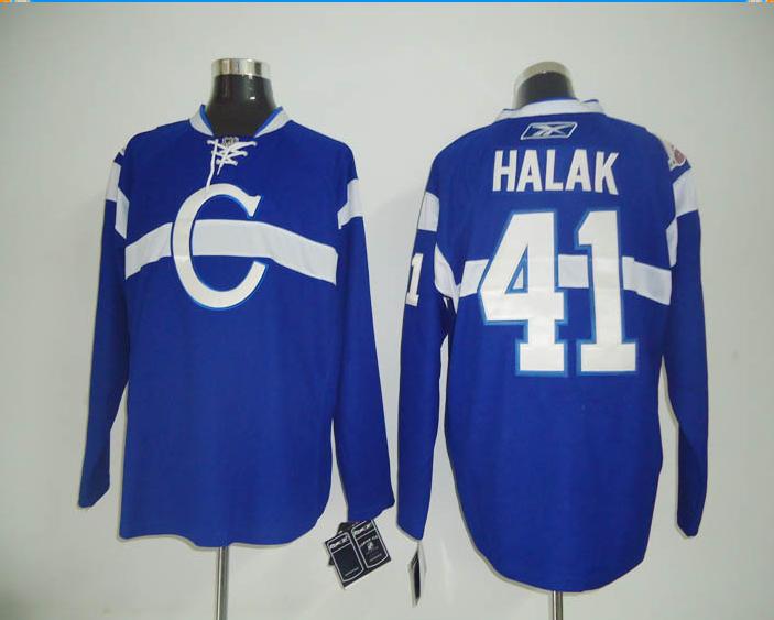 nhl montreal canadiens #41 halak blue