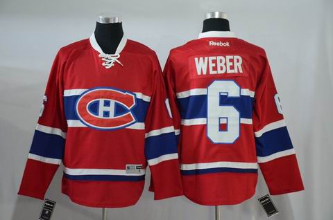 nhl montreal canadiens #6 Weber red jersey
