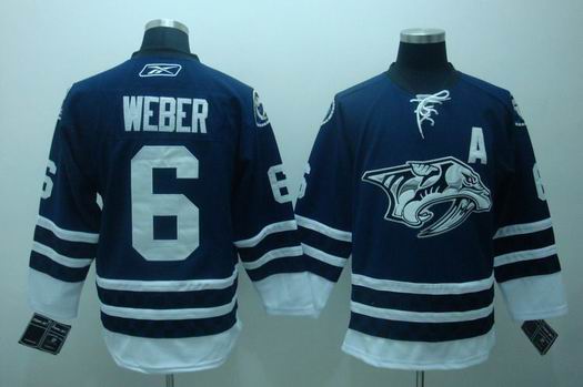 nhl nashville predators #6 weber blue