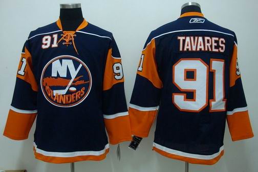nhl new york islands #91 tavares blue