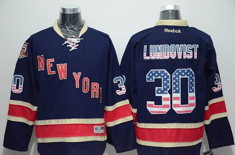 nhl new york rangers #30 Lundqvist blue jersey
