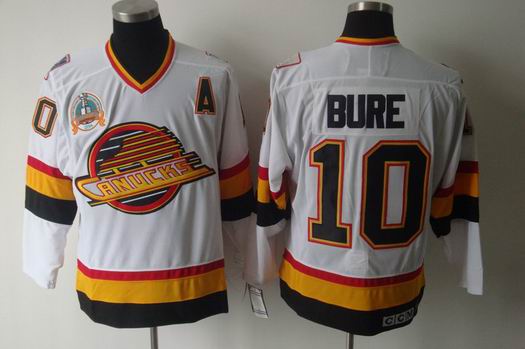 nhl vancouver canucks #10 bure white ccm