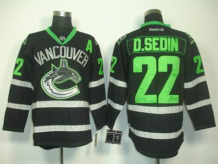 nhl vancouver canucks #22 d.sedin black