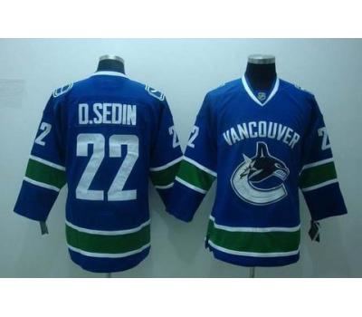 nhl vancouver canucks #22 d.sedin blue