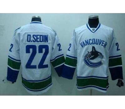 nhl vancouver canucks #22 d.sedin white