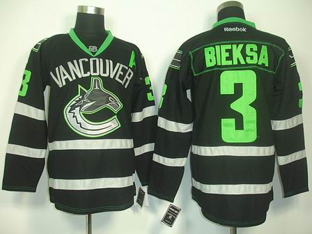 nhl vancouver canucks #3 bieksa black