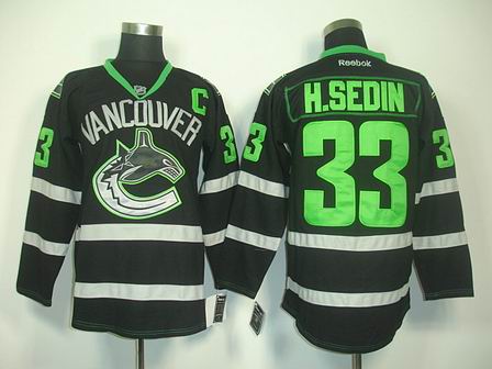 nhl vancouver canucks #33 h.sedin black