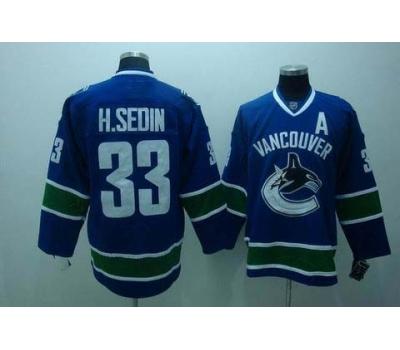 nhl vancouver canucks #33 h.sedin blue
