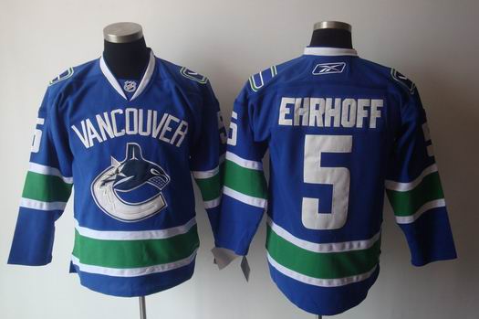 nhl vancouver canucks #5 ehrhoff blue
