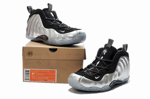 nike Air Foamposite one shoes silver black