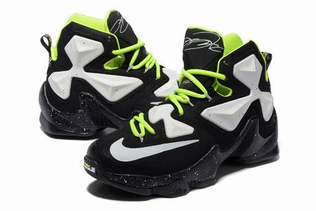 nike Lebron James 13 shoes black white green