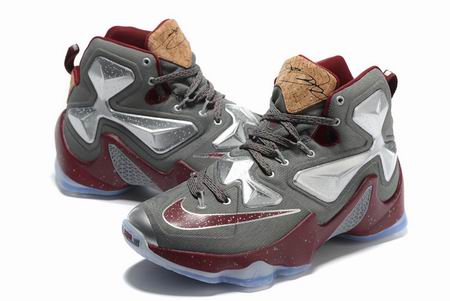 nike Lebron James 13 shoes grey red silver