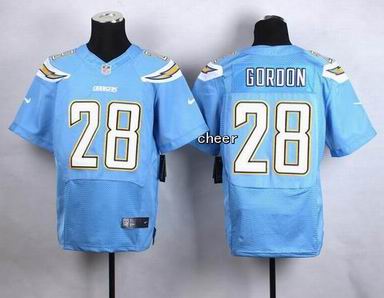 nike NFL Chargers #28 gordon light blue Elite Jersey