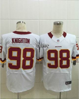 nike NFL Redskins #98 knighton white Elite Jersey