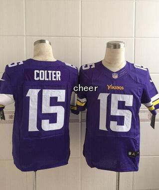 nike NFL Vikings #15 colter purple Elite Jersey