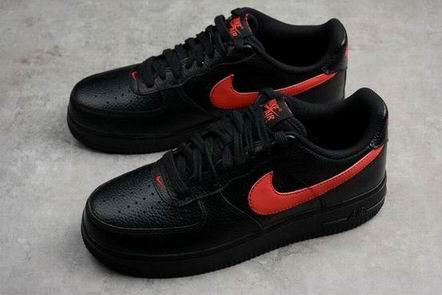 nike air force 1 low shoes black red