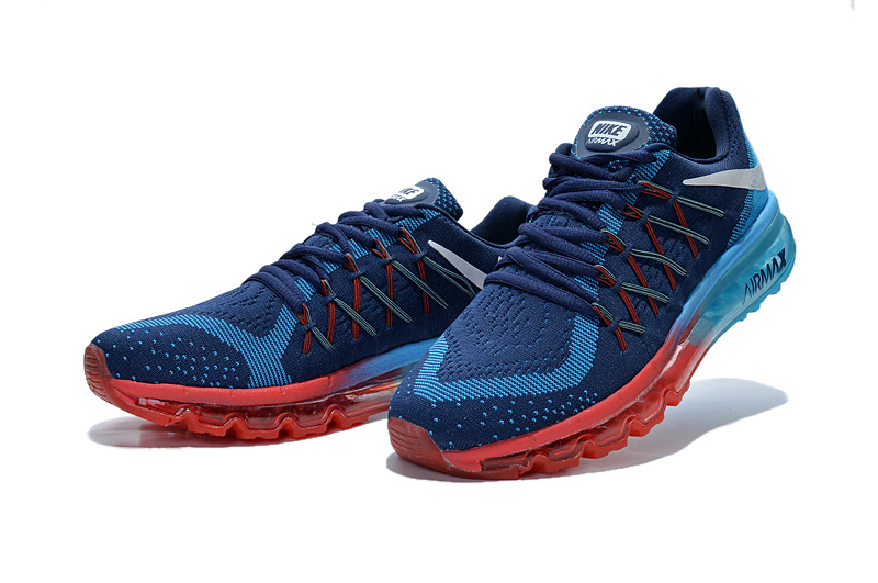 nike air max 2015 flyknit shoes Navy red