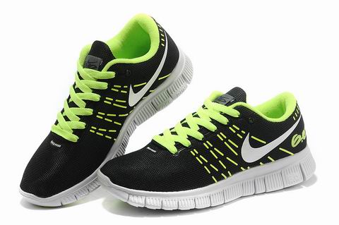 nike free 6.0 run shoes black green white
