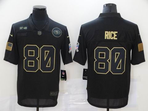 nike nfl 49ers #80 RICE black solute to service jersey
