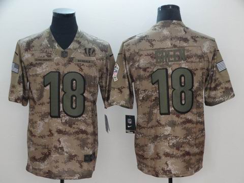 nike nfl Bengals #18 Green Camo salute to service limited jersey