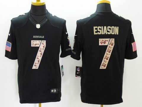 nike nfl Bengals #7 Esiason Black Salute TO Service Jersey