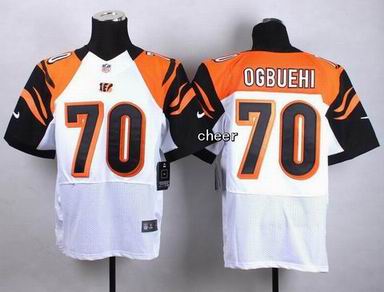nike nfl Bengals 70 Ogbuehi white elite jersey
