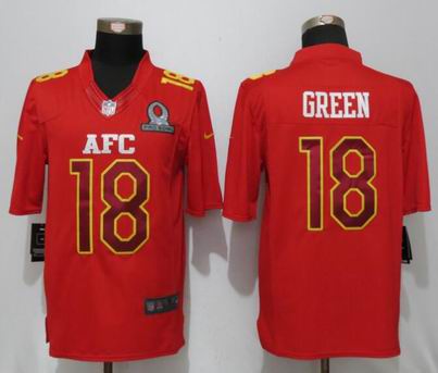 nike nfl Cincinnati Bengals 18 Green Red 2017 Pro Bowl Limited Jersey