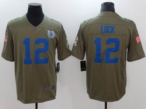 nike nfl Colts #12 LUCK Olive Salute To Service Limited Jersey