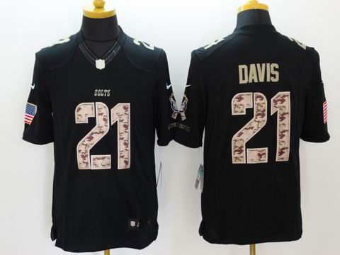 nike nfl Colts #21 Davis Black Salute TO Service Jersey