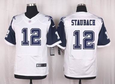 nike nfl Cowboys #12 Roger Staubach thanksgiving white elite jersey