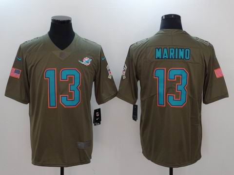 nike nfl Dolphins #13 Marino Olive Salute To Service Limited Jersey
