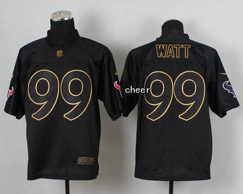 nike nfl Houston Texans #99 watt black golden letter Jersey