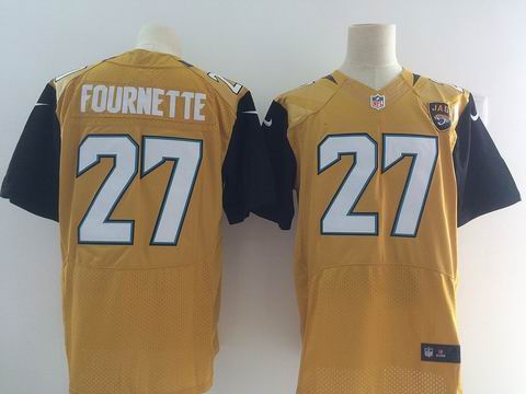 nike nfl Jacksonville Jaguars #27 FOURNETTE yellow elite jersey