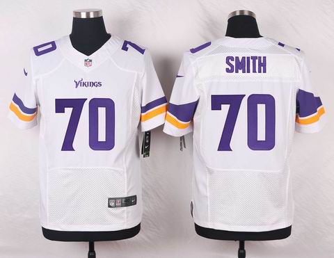 nike nfl Minnesota Vikings #70 Smith white elite jersey