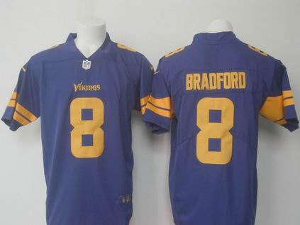 nike nfl Minnesota Vikings #8 BRADFORD purple rush limited jersey