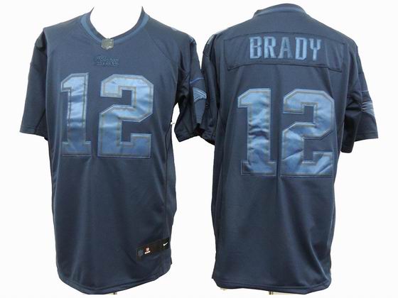 nike nfl New England Patriots 12 Brady blue drenched jersey