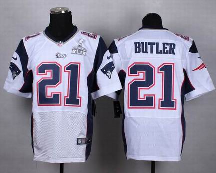 nike nfl New England Patriots 21# Butler white elite jersey XLIX superbowl patch