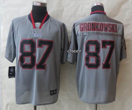 nike nfl New England Patriots 87 Gronkowski Lights Out Grey Elite Jersey